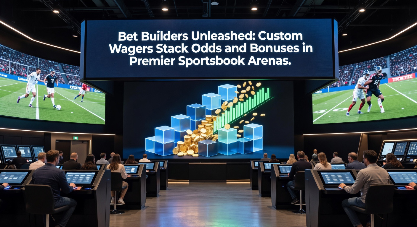 Digital interface showing a bet builder tool with multiple selectable markets for a soccer match, highlighting custom wager combinations and boosted odds