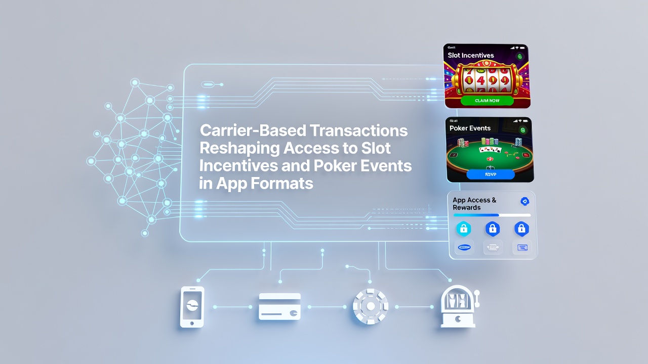 Infographic showing growth trends in carrier transaction volumes for poker tournaments and slot bonus claims across app platforms
