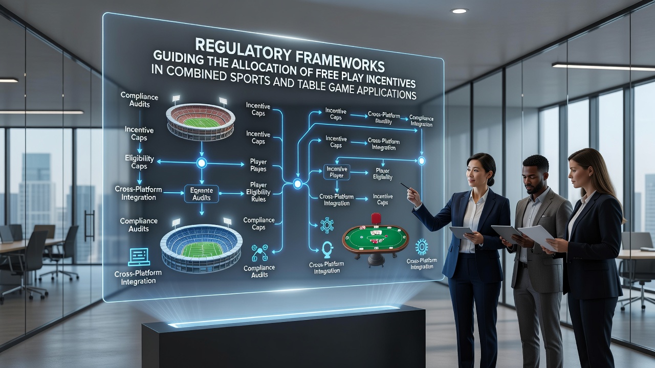 Regulatory compliance dashboard showing allocation rules for free play incentives across sports and table game sections
