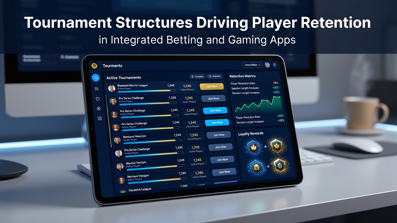 Mobile screen showing tournament progress, prize distribution, and player rankings in a hybrid betting app